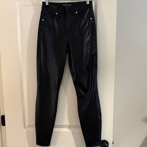 Veronica Beard Sleek Black Leather Trousers 25